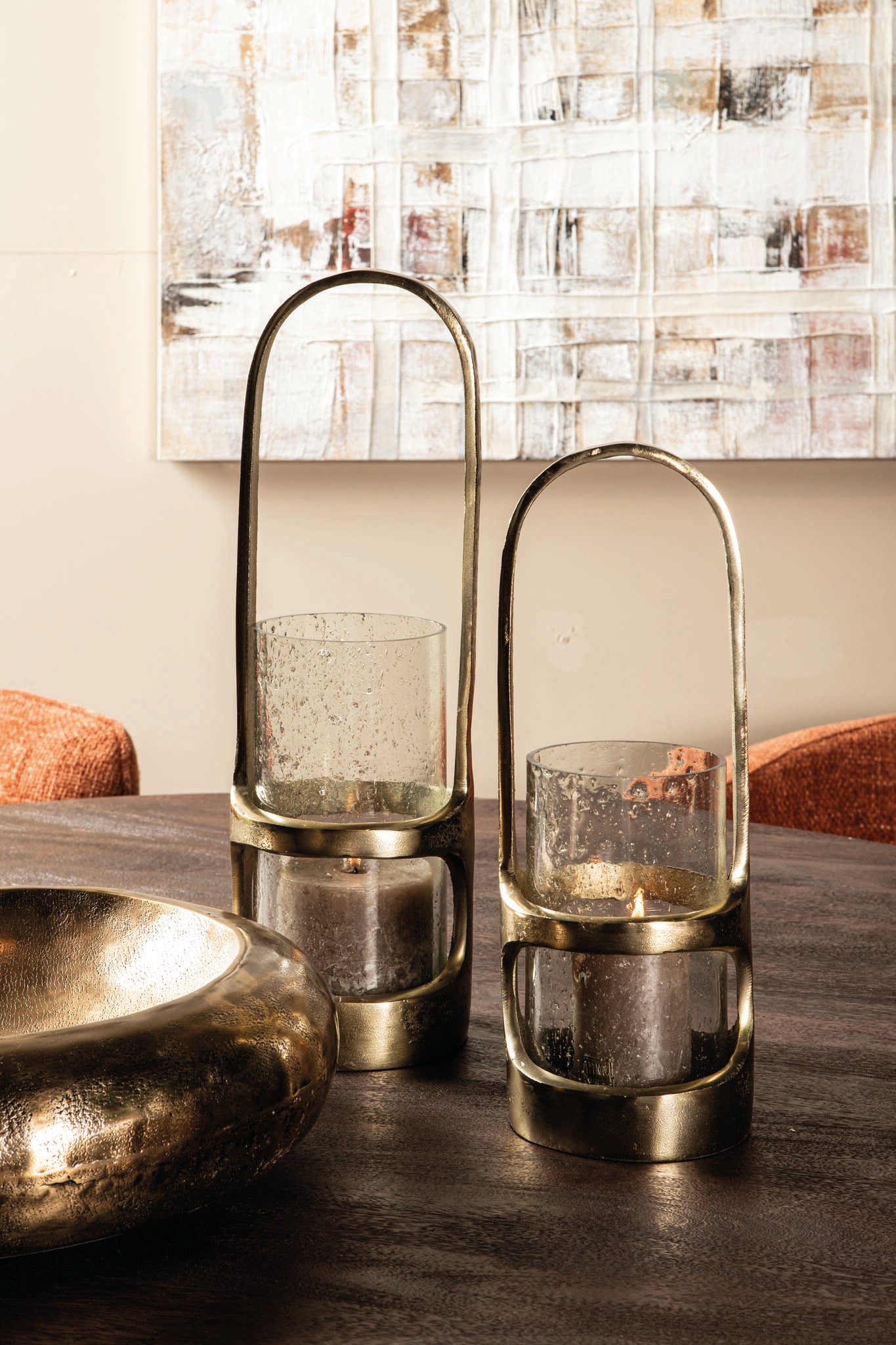 Rahana Lanternes en verre - Or
