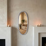 Limera Nickel alu oval mirror irregular border L