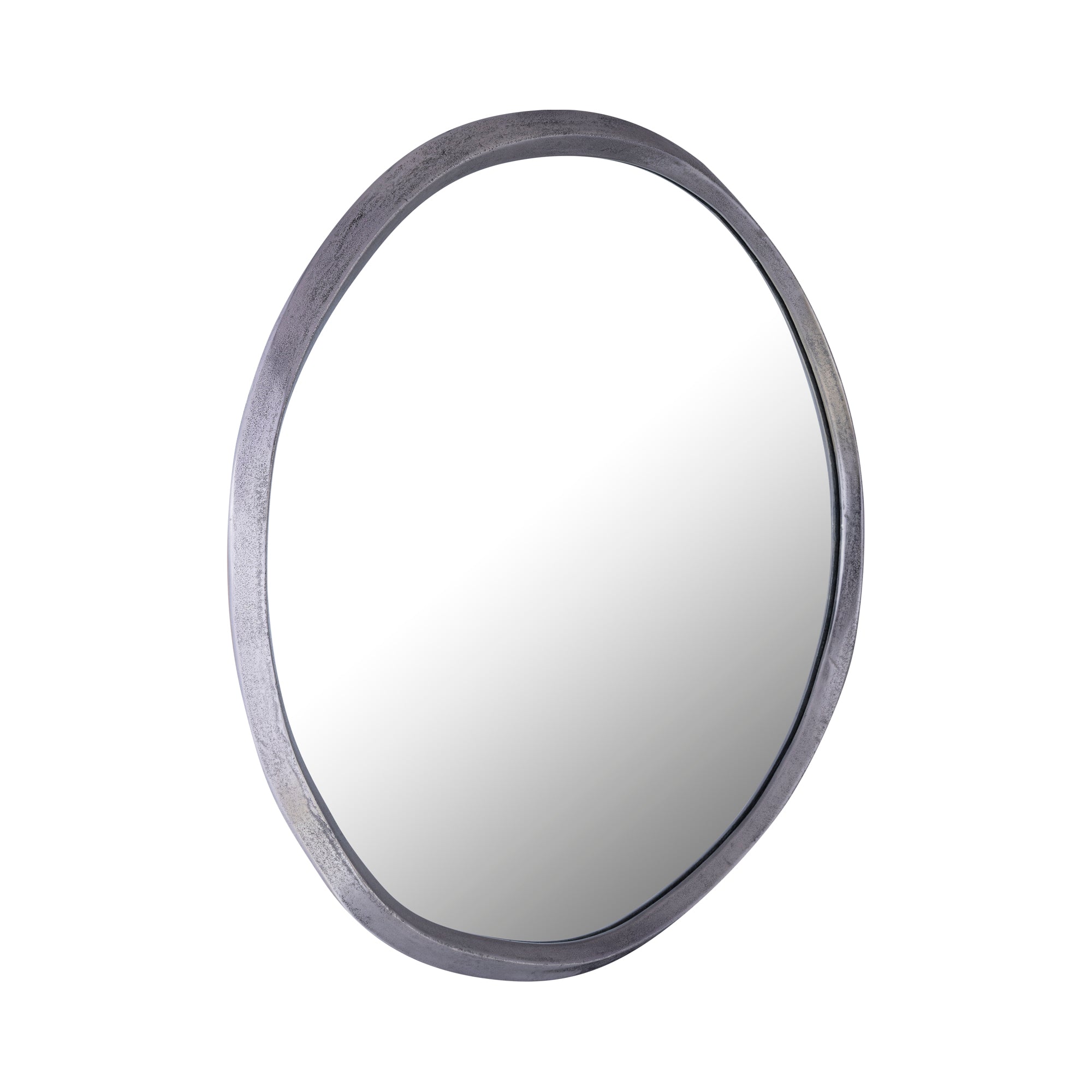 Limera Nickel alu round mirror irregular border S