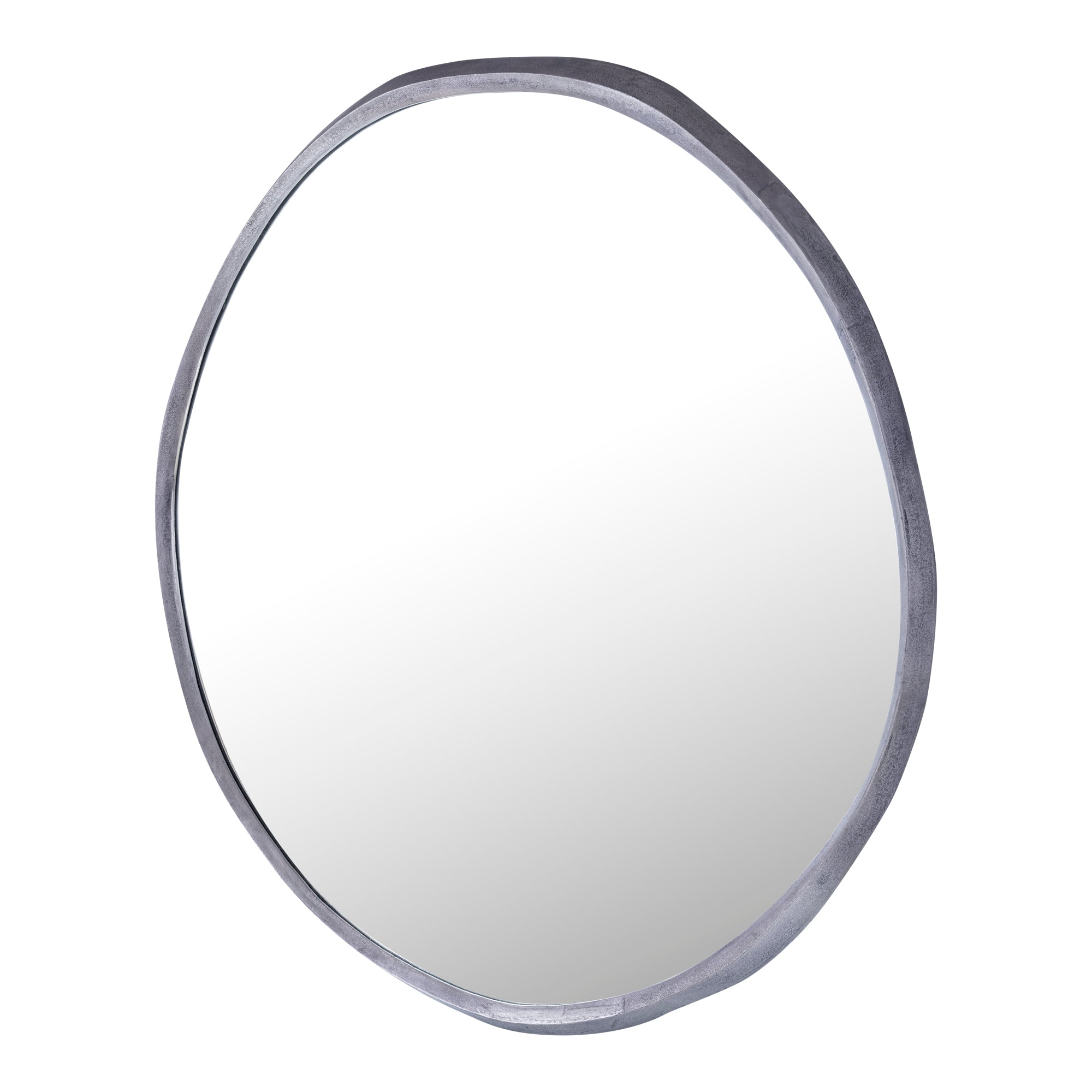 Limera Nickel alu round mirror irregular border L
