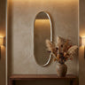 Limera Brass alu oval mirror irregular border L