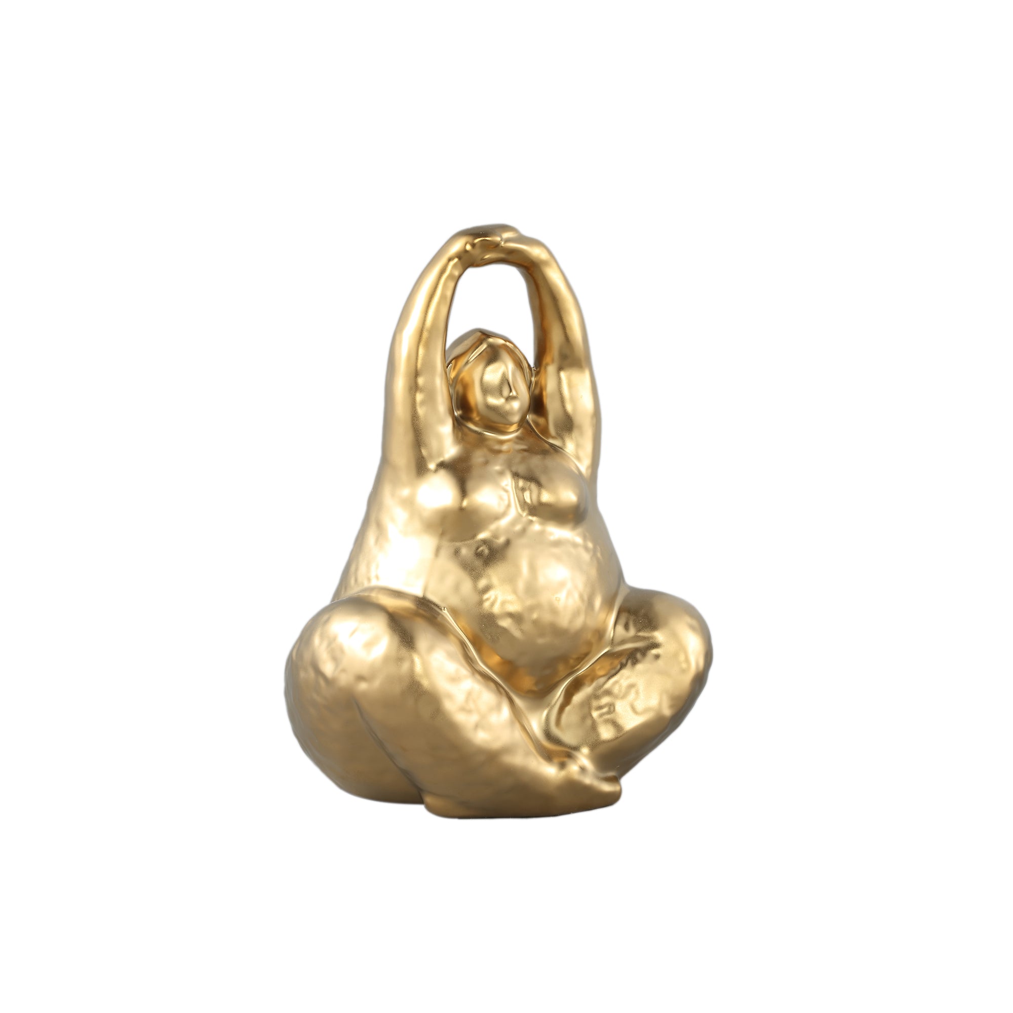 Oday Gold ceramic women statue sitting A