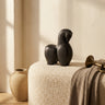 Honore Black horse shaped ceramic statue head down