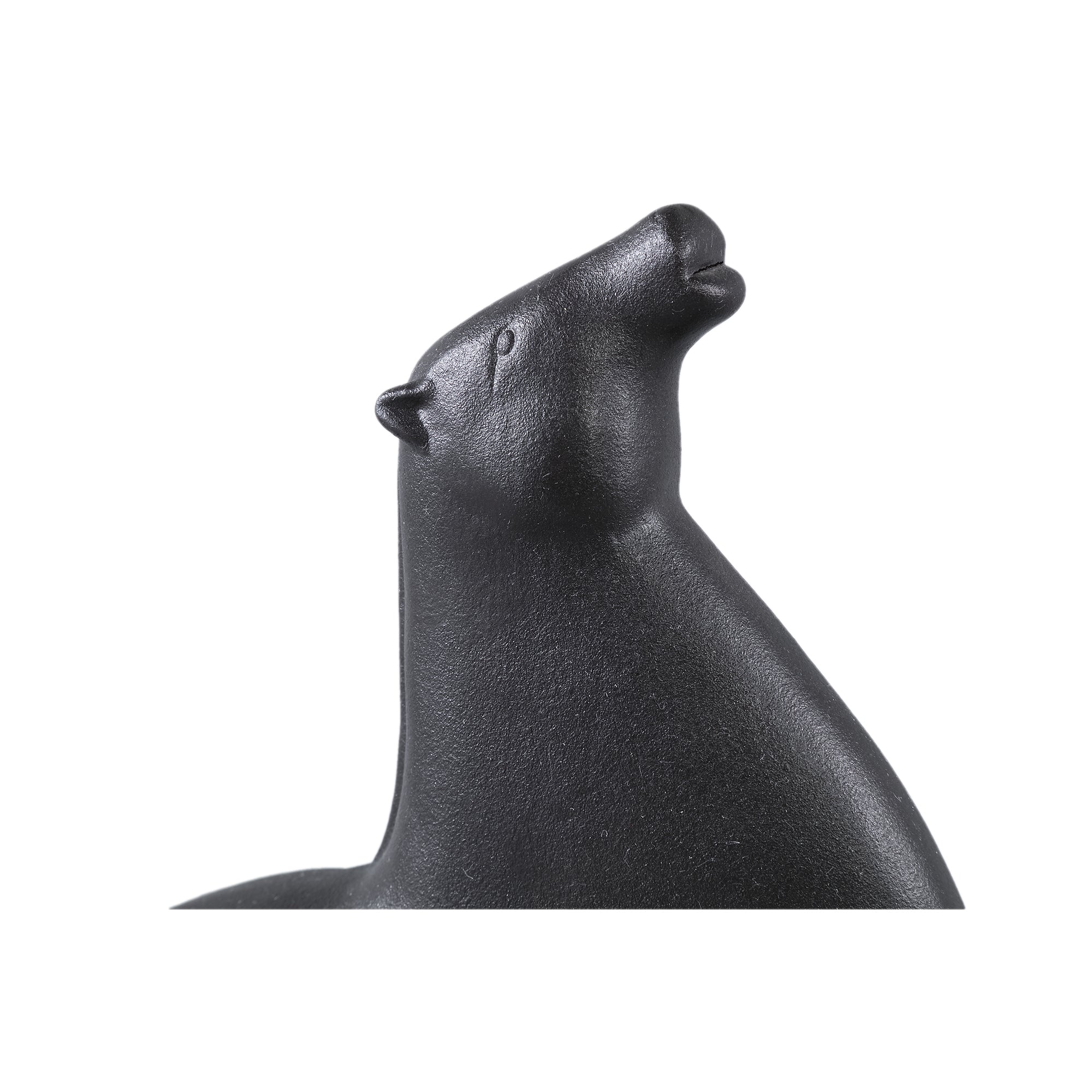 Honore Black horse shaped ceramic statue head high