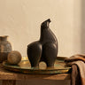 Honore Black horse shaped ceramic statue head high