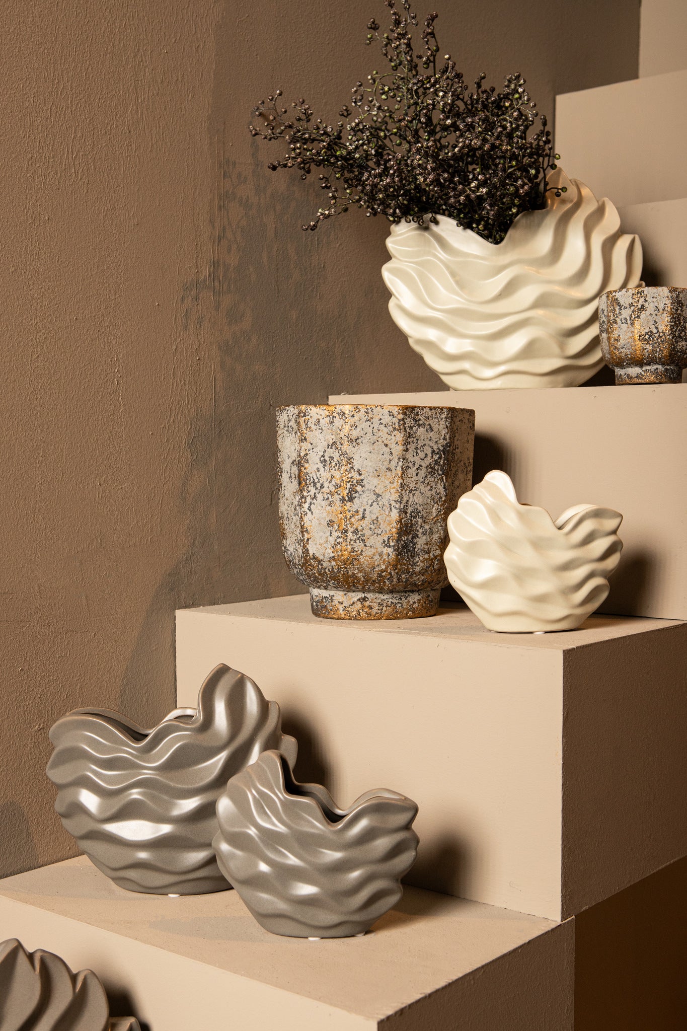 Kaylagh Pot en céramique - Crème