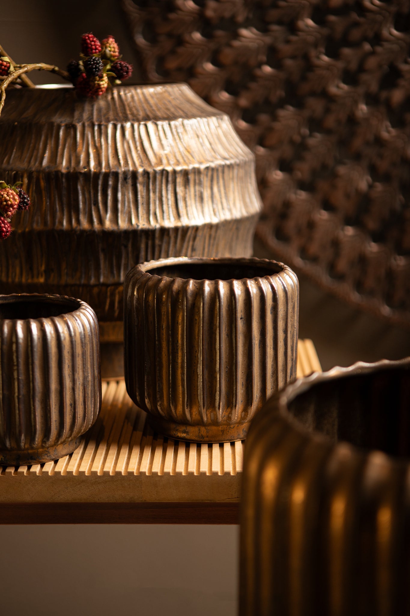 Eevie Pot en céramique - Bronze