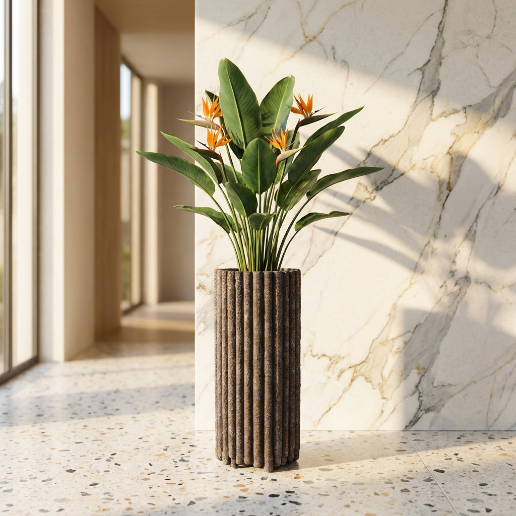 Morganne Pot en ciment - M (20x20x45 cm)