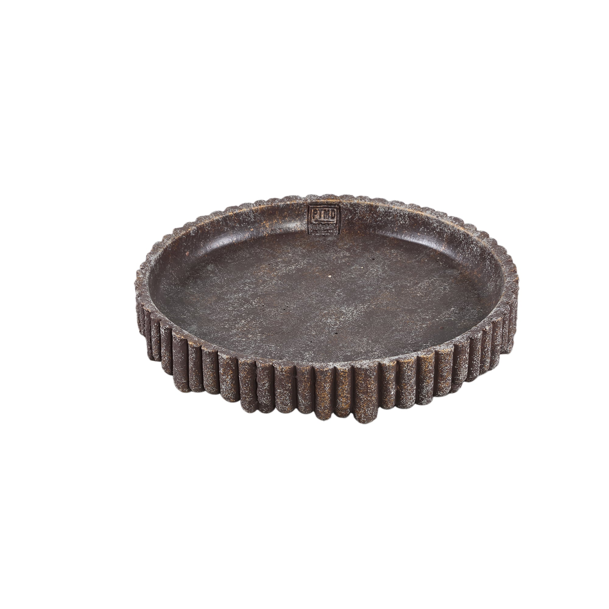 Morganne Brown round cement bowl ribbed M