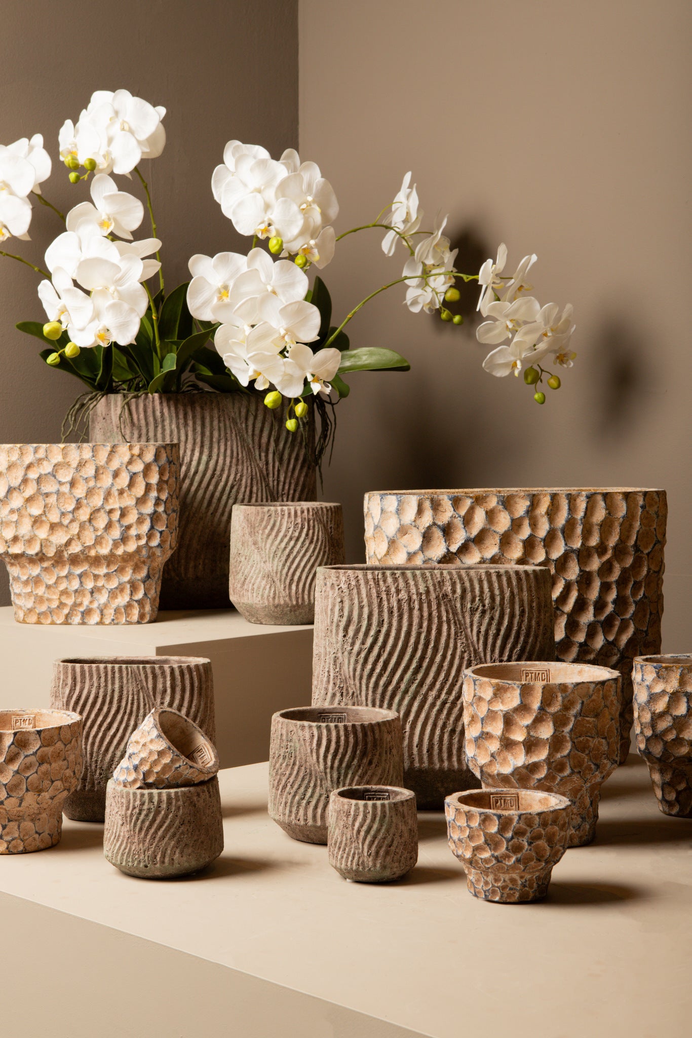 Liselot Pot en ciment - Brown