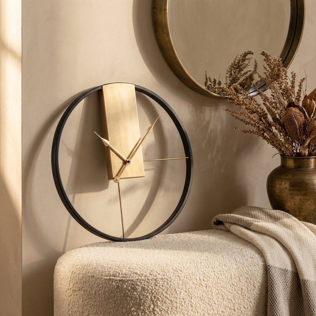 Lolae Gold iron round wall clock S