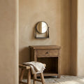 Miroir Francess — Marron Rond Fer table Fleurs Bas
