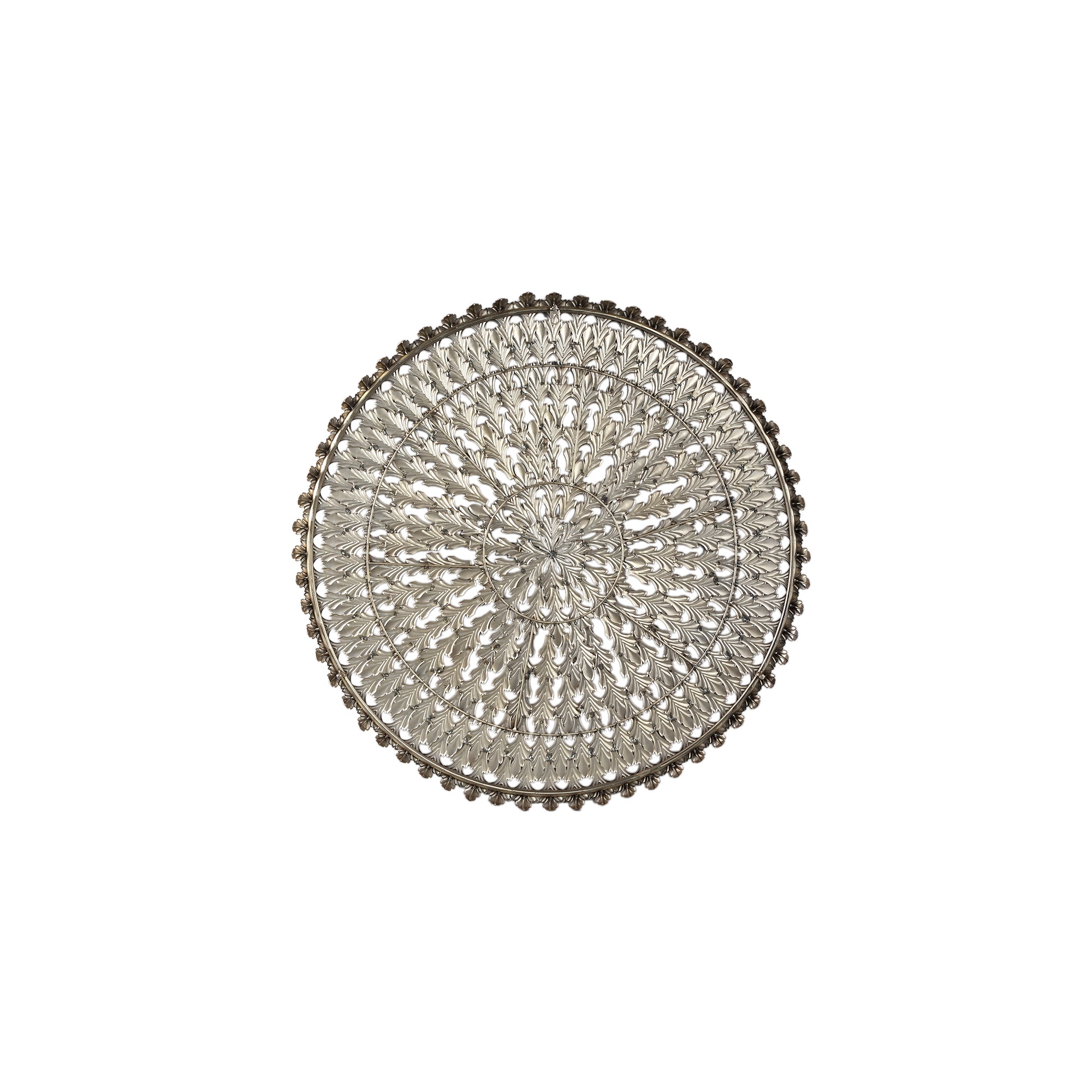 Xavery Bronze round iron wall panel carved look S