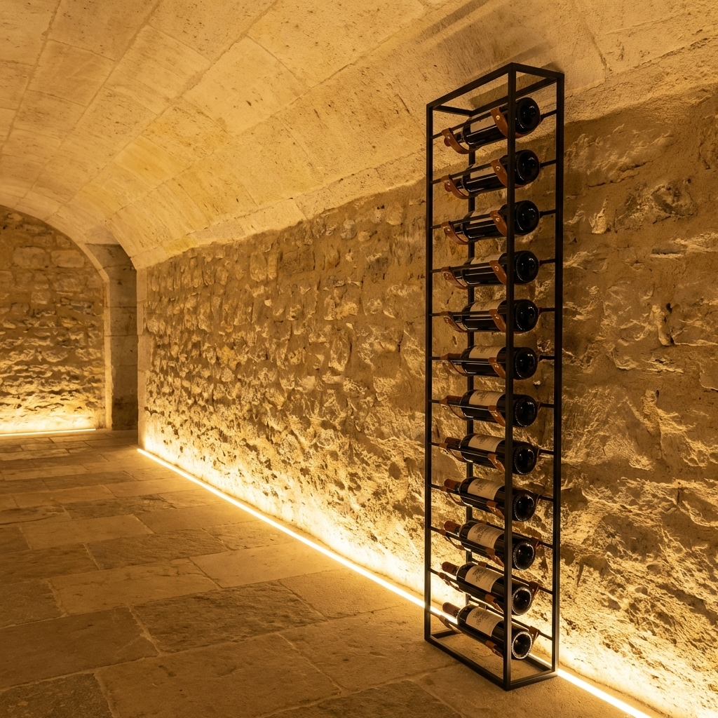 Ambiance cave contemporaine avec éclairage LED