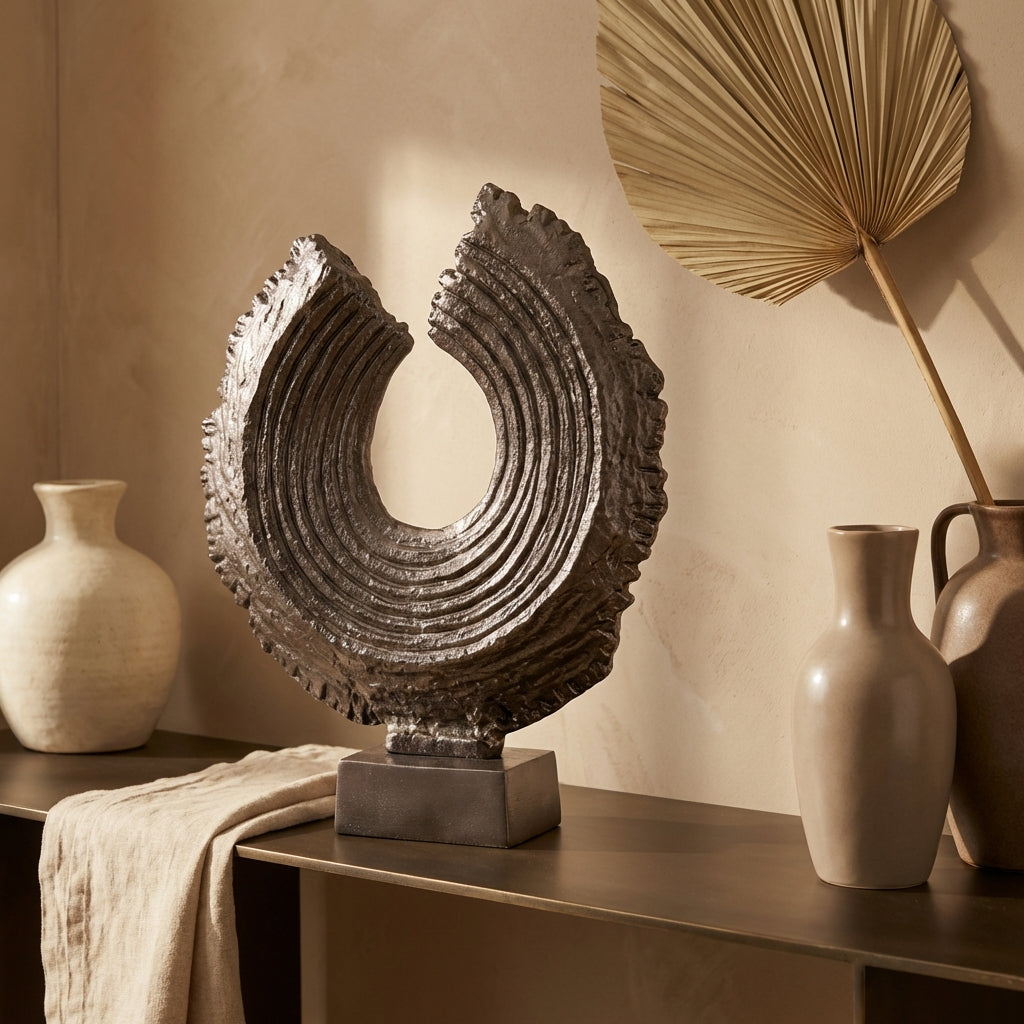 Apolline Bronze round casted alu statue on base S