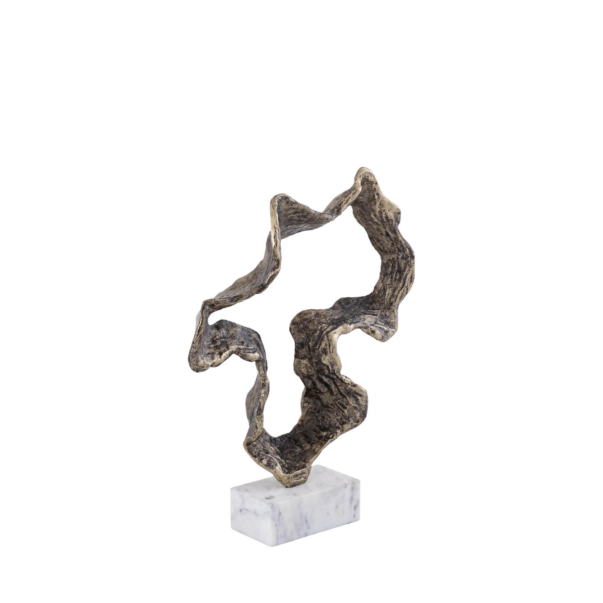Maryan Brass shaped alu casted statue marble baseS