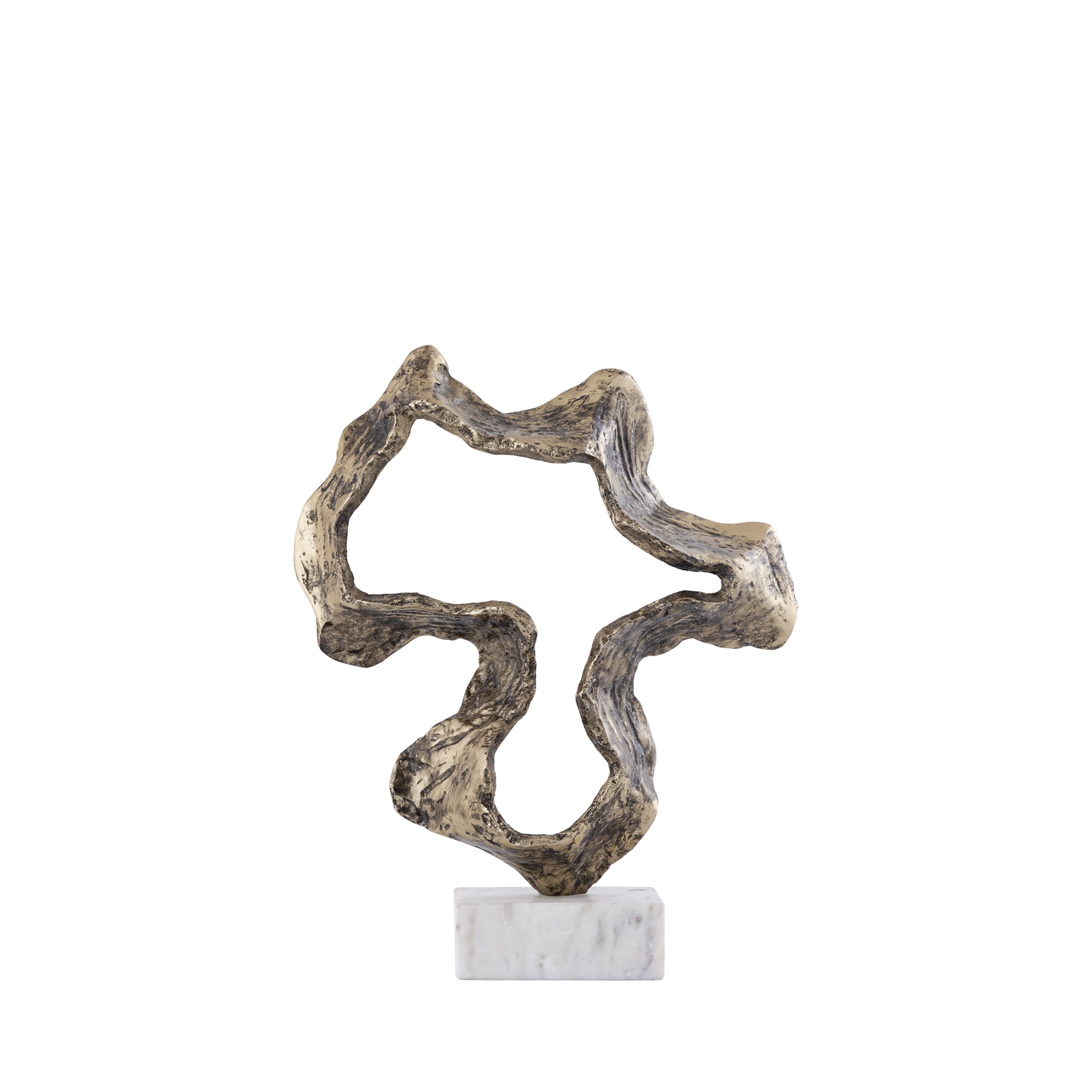 Maryan Brass shaped alu casted statue marble baseS