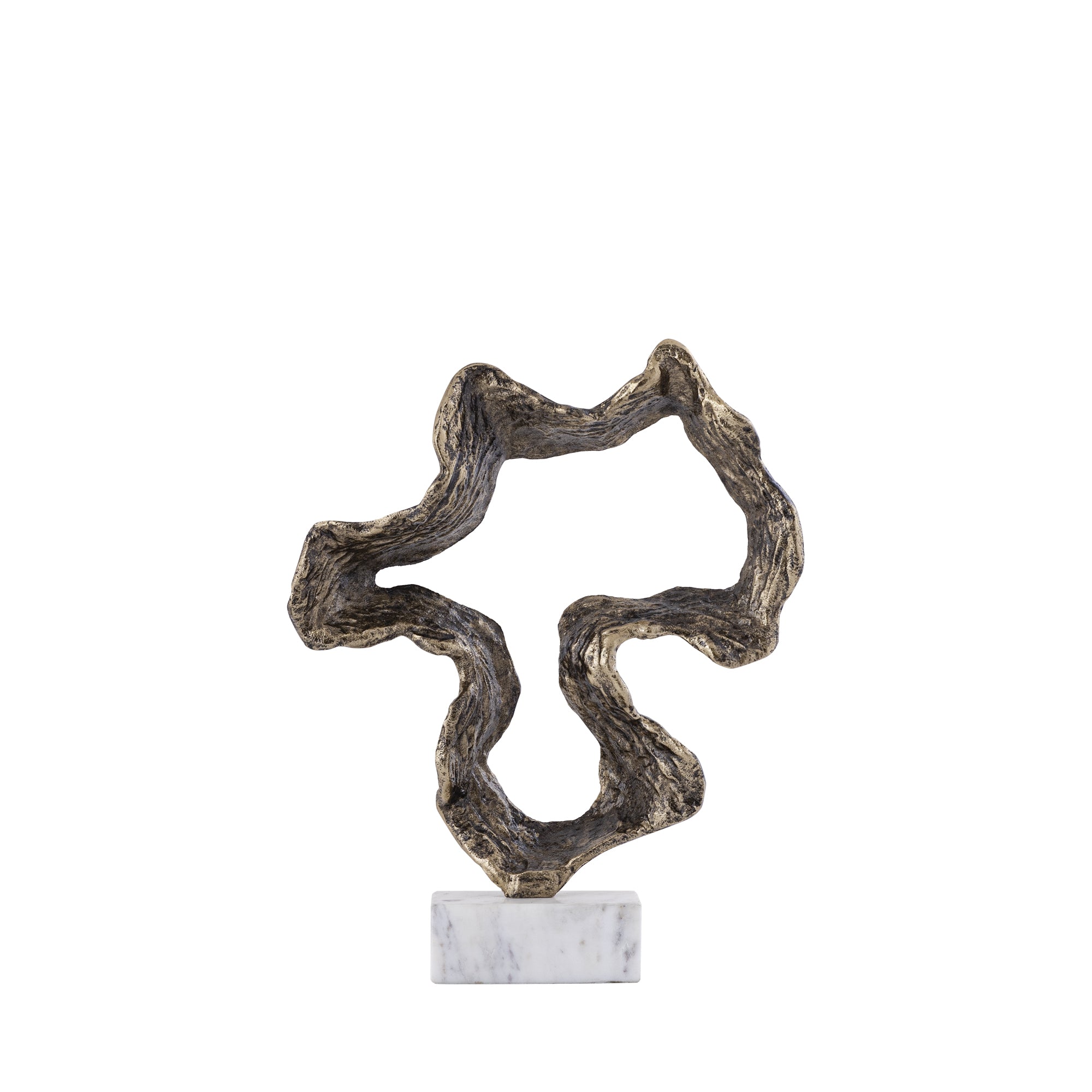 Maryan Brass shaped alu casted statue marble baseS