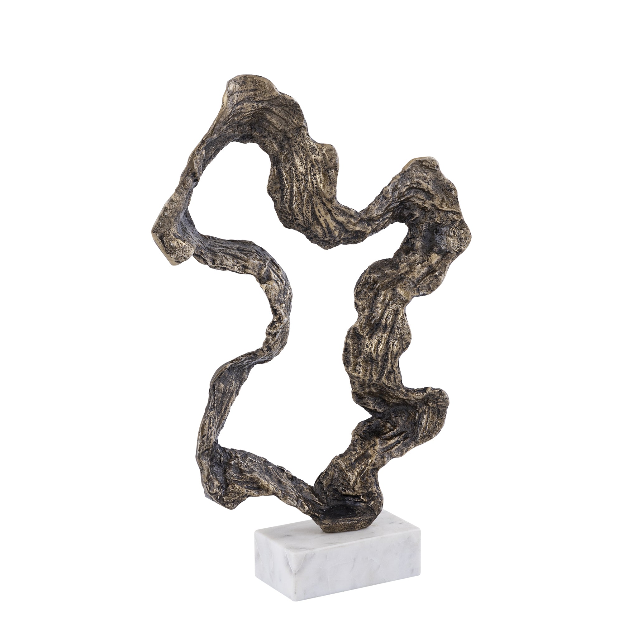 Maryan Brass shaped alu casted statue marble baseL