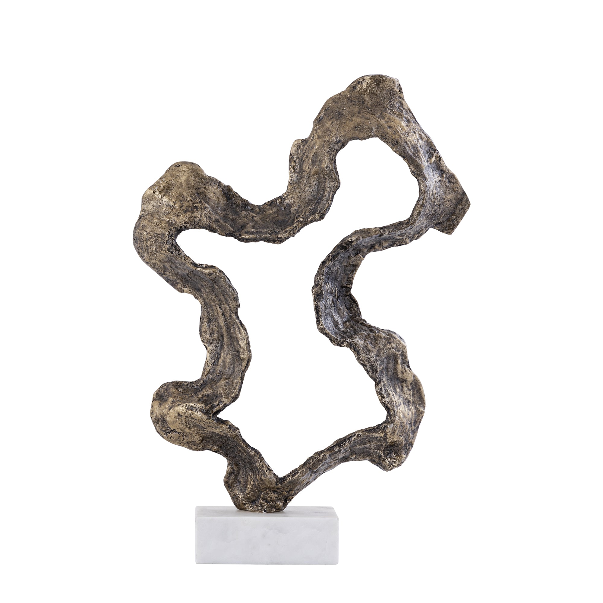 Maryan Brass shaped alu casted statue marble baseL