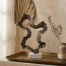 Maryan Brass shaped alu casted statue marble baseL