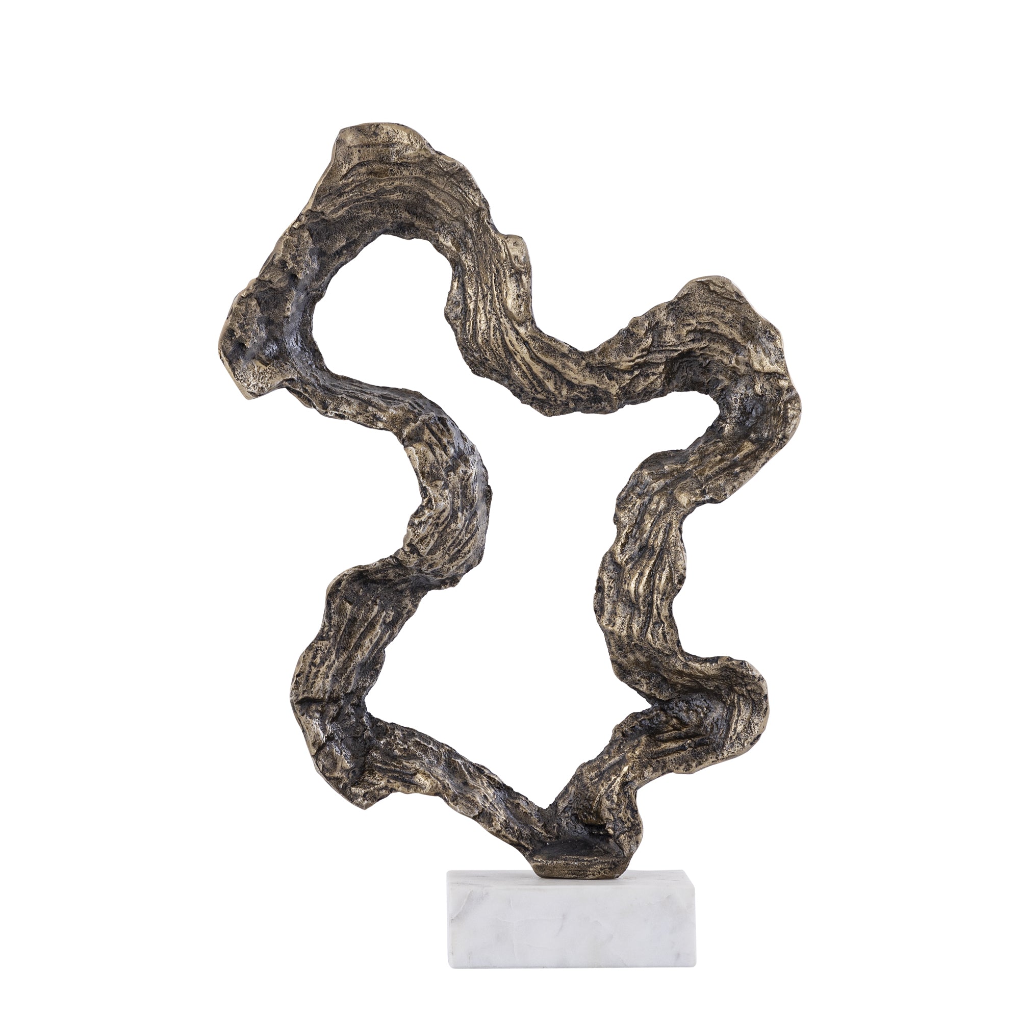 Maryan Brass shaped alu casted statue marble baseL