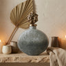 Cherisee Green glass statue brass lid wide