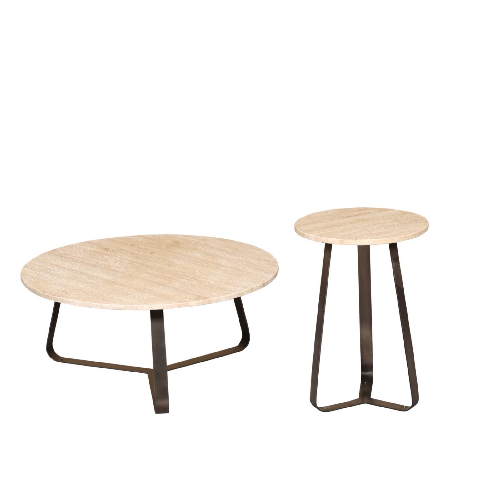 Micka Black Travertine coffeetable round small - Photo 3