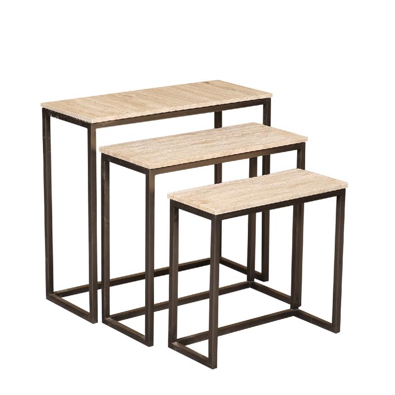 Zoah Black Travertine rectangle sidetable SV3