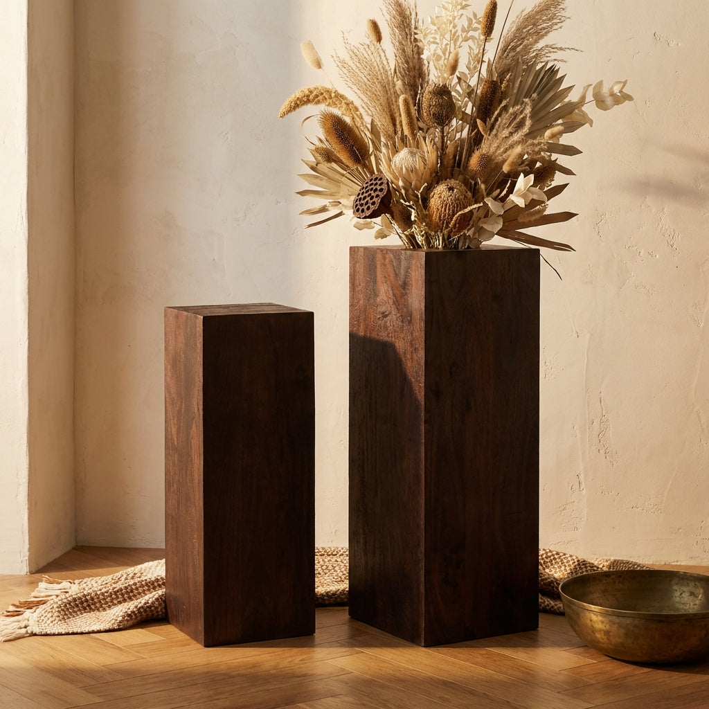 Kyro Brown sandblasted mango wood pedestal SV2