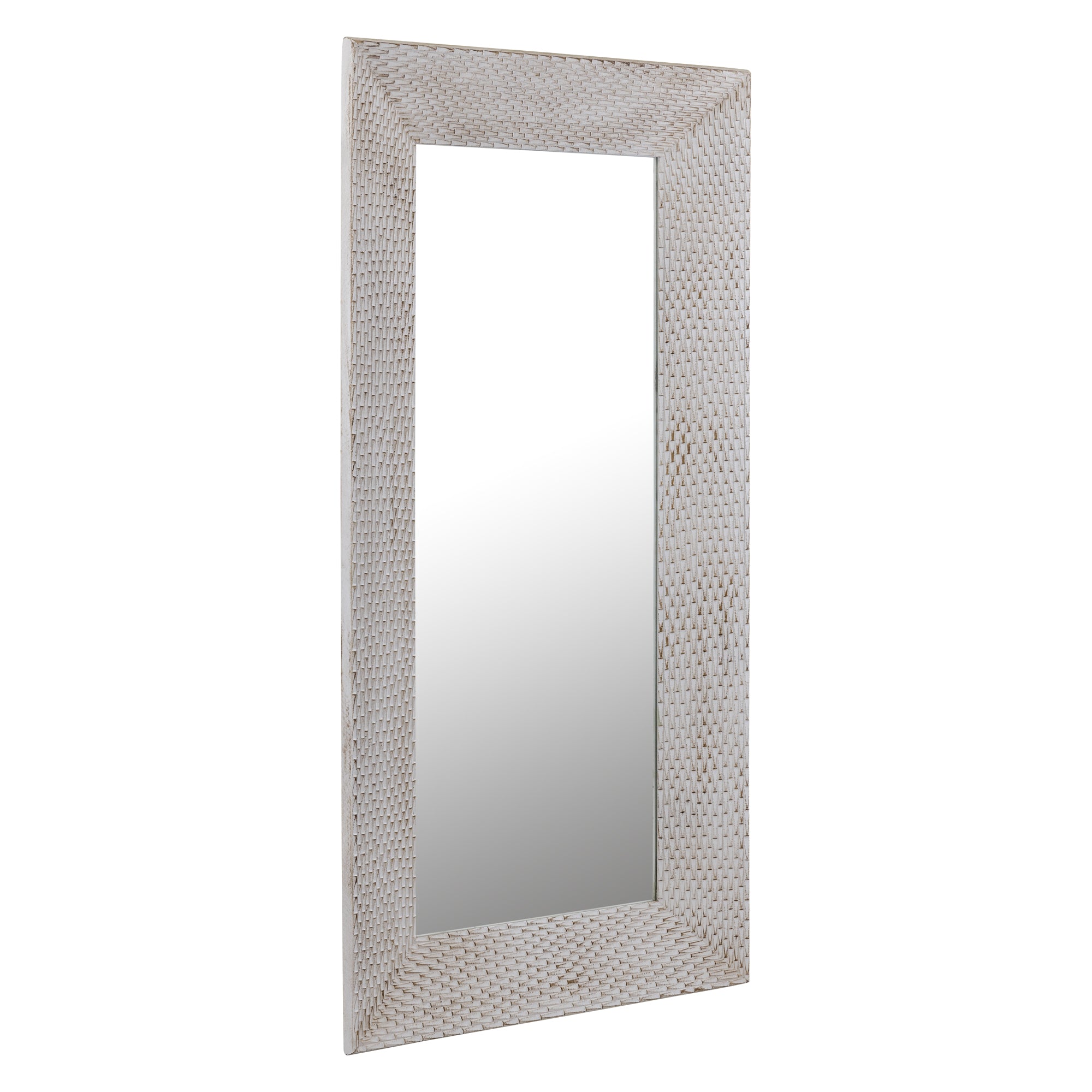 Chinasa White rect mdf mirror gold finish low