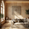 Dishita Cream square mdf wall panel ribbed small
