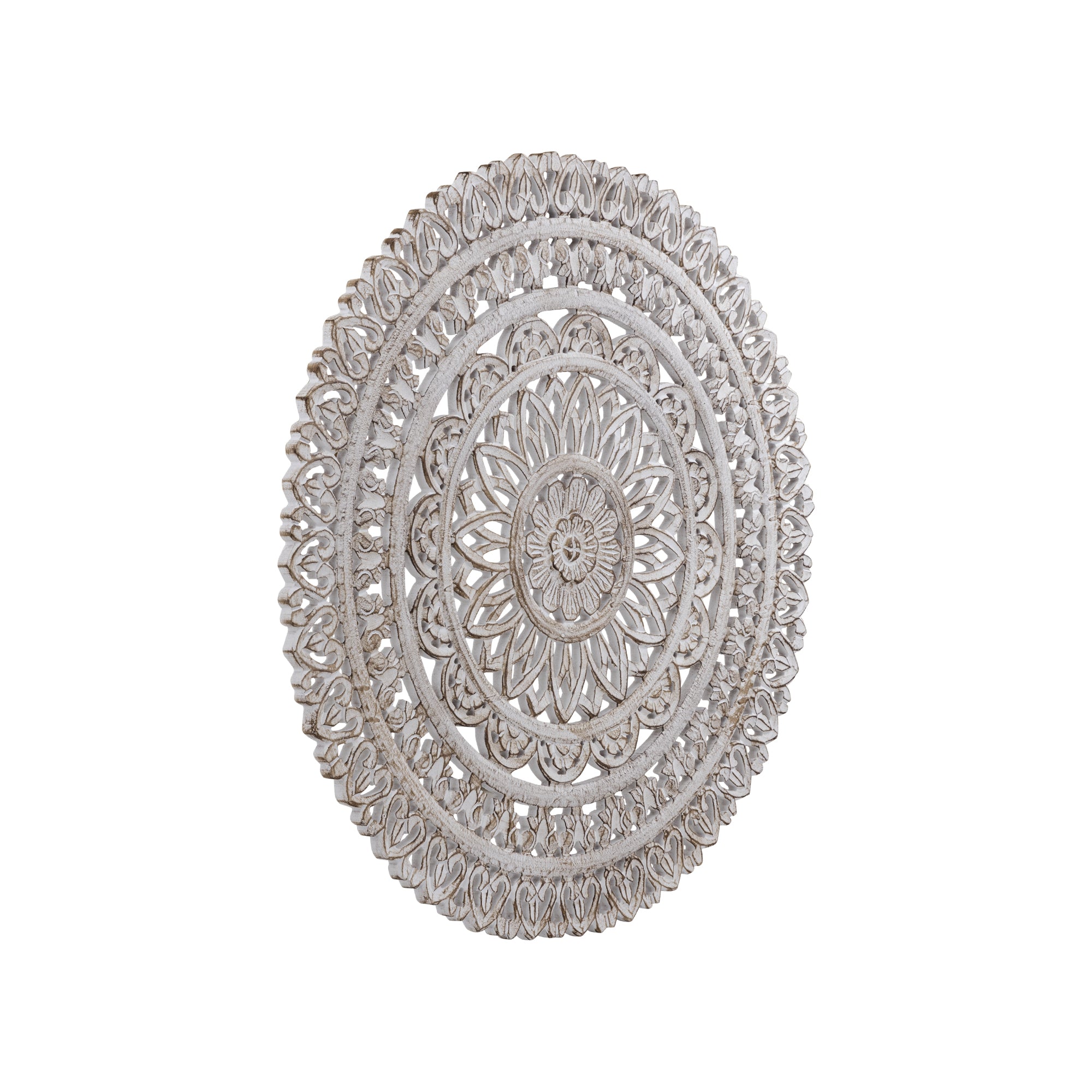 Farris Cream round mdf wall panel carved S