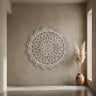 Farris Cream round mdf wall panel carved S