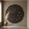 Bonte Brown MDF wall panel wavy carved round L