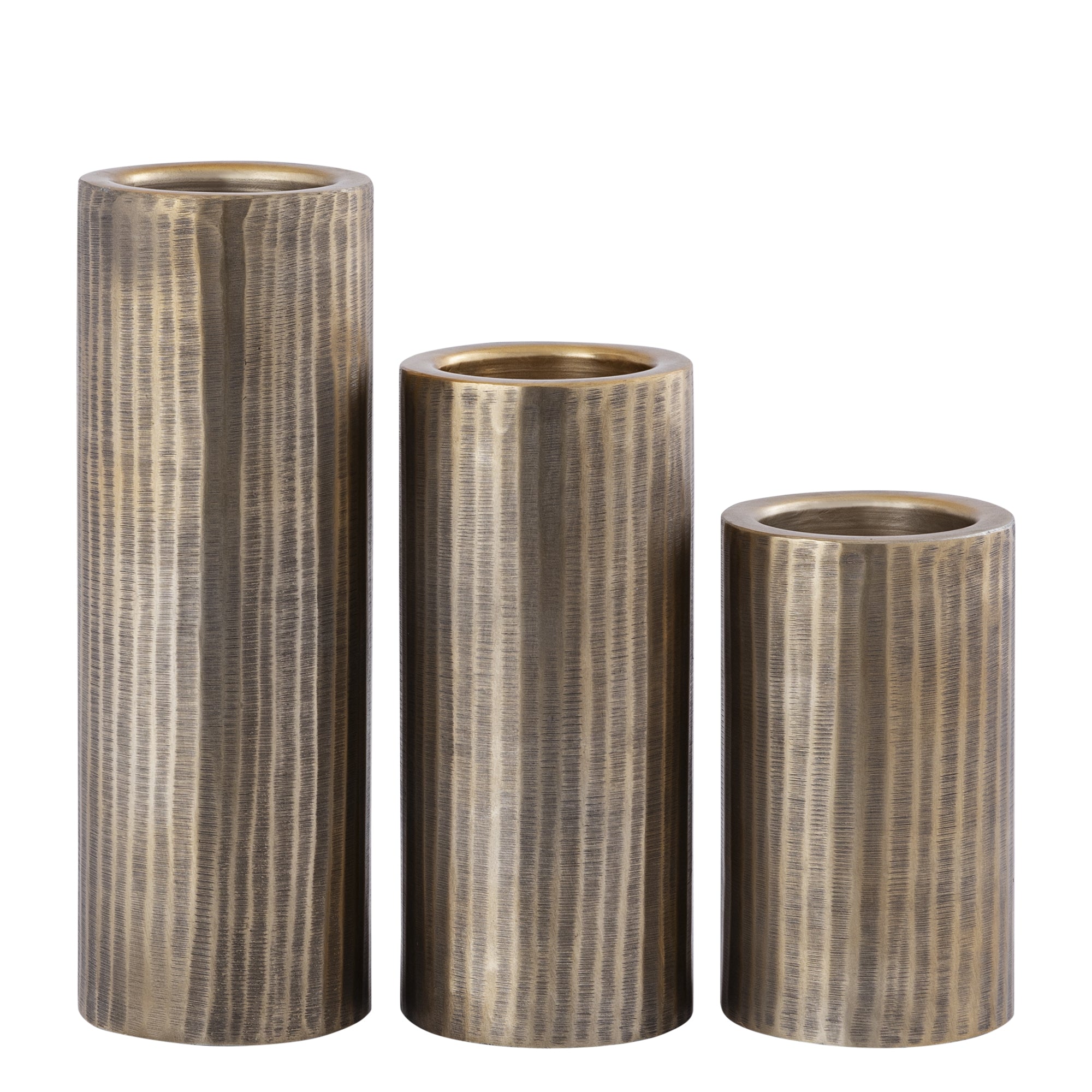 Jowad Chandeliers en métal — Antique Alu Candle Holder Rib - Or