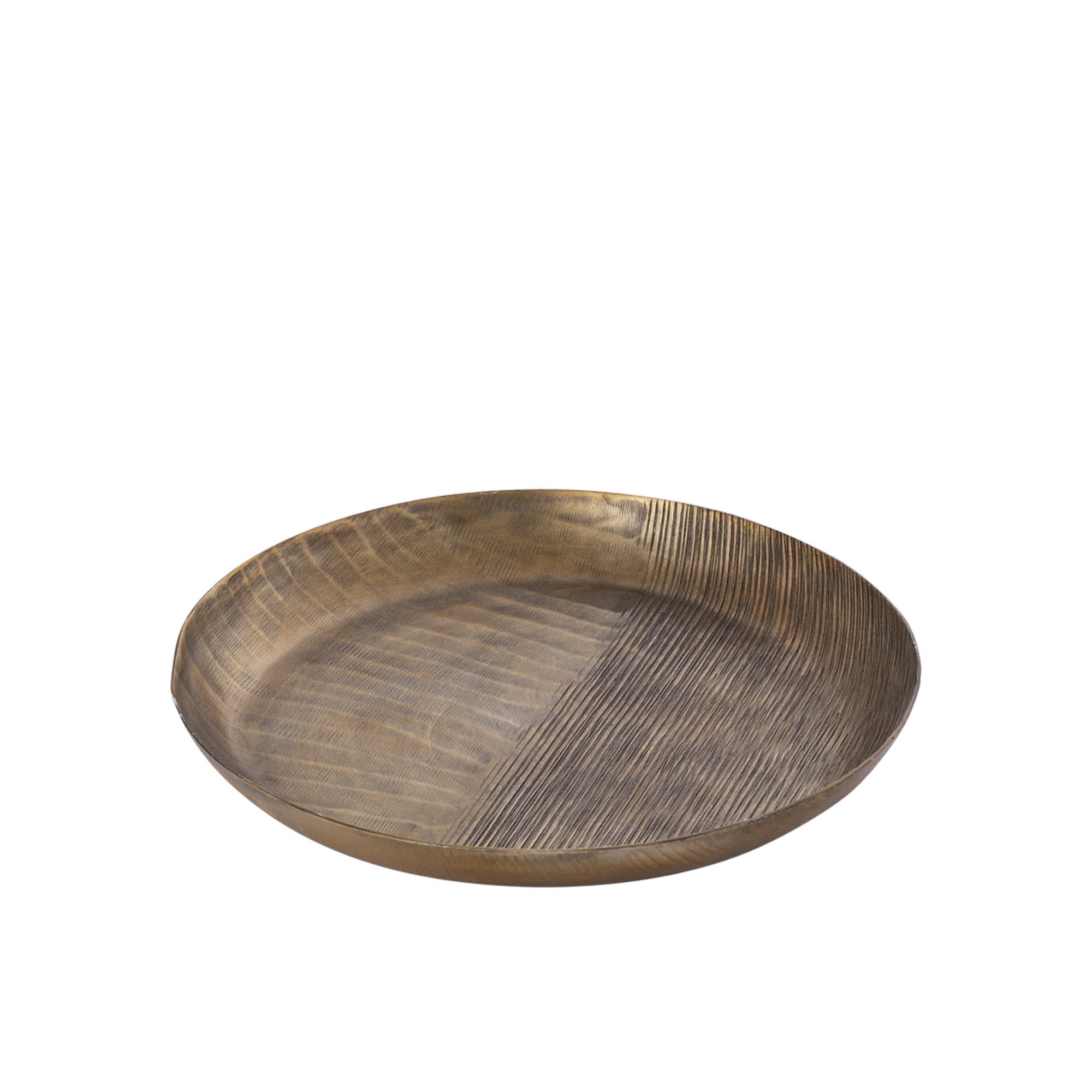 Jowad Antique Gold alu sheet bowl ribbed round S