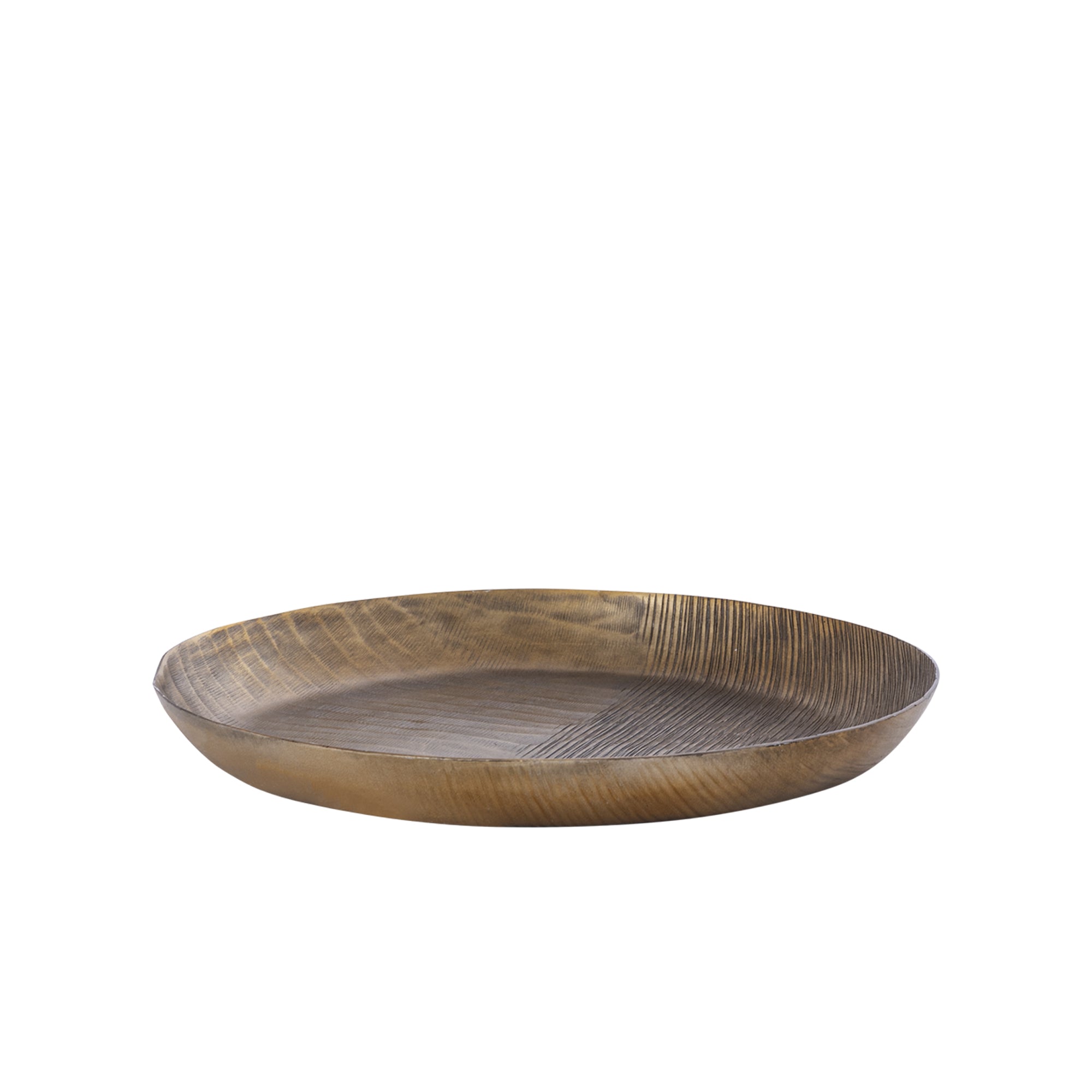 Jowad Antique Gold alu sheet bowl ribbed round S