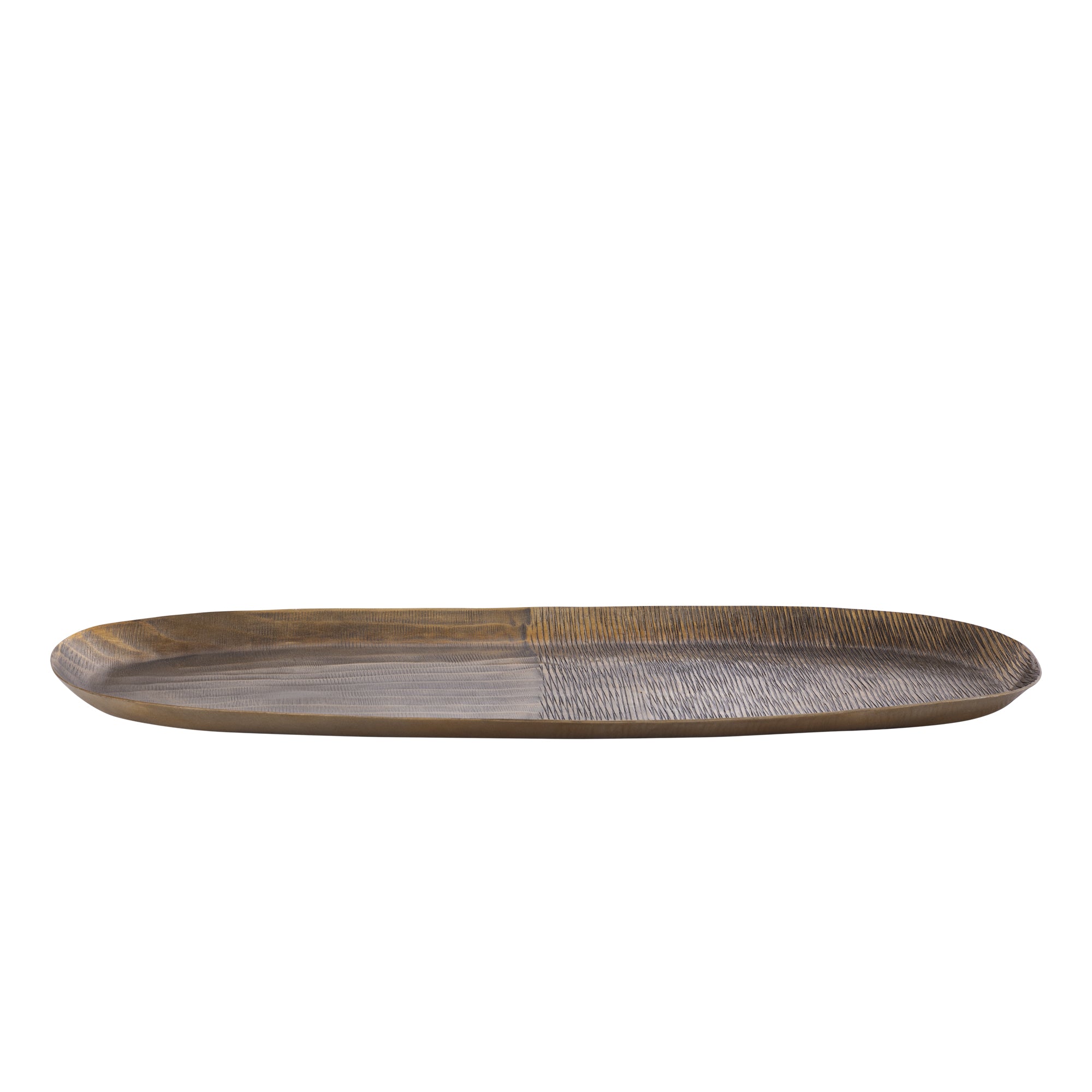 Jowad Antique Gold alu sheet bowl ribbed oval L