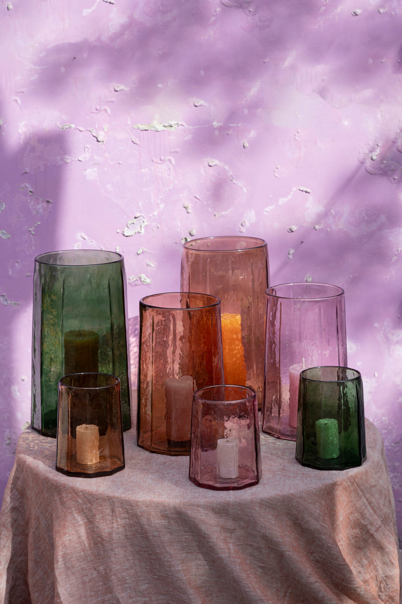 Pernella Bougeoirs en verre - Vert