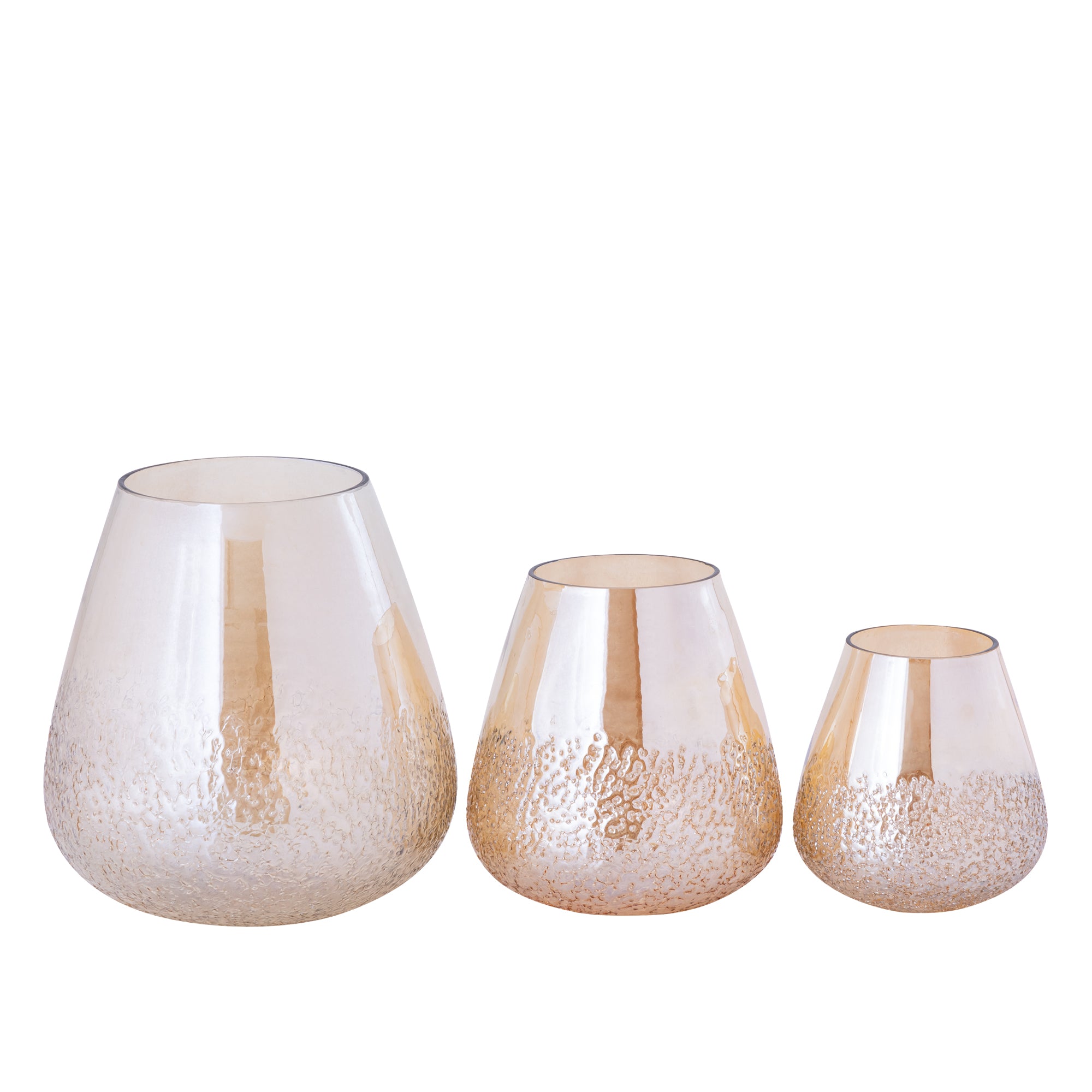 Ameara Bougeoirs en verre - Ambre