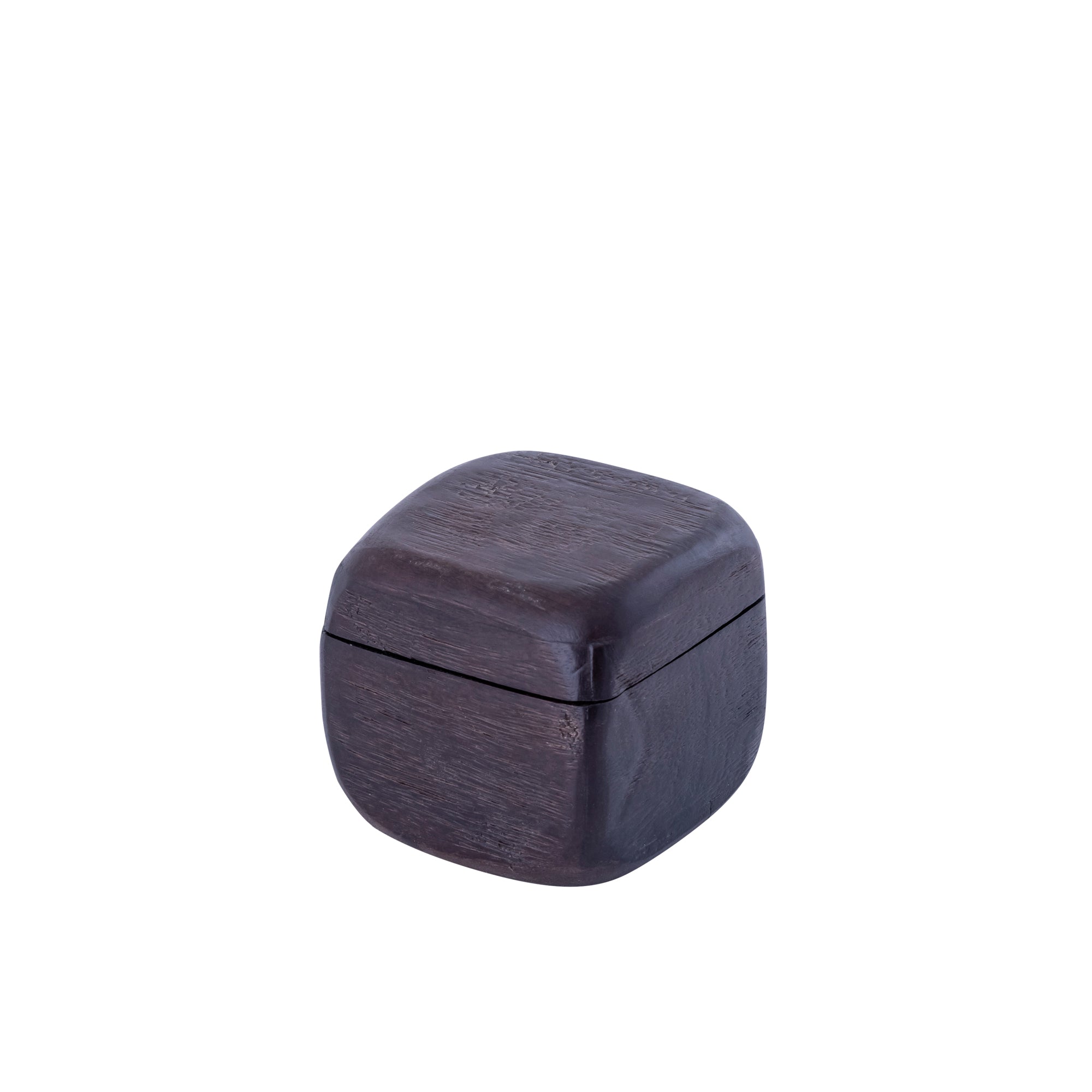 Kiasty Brown mango wood cube shaped storage box S