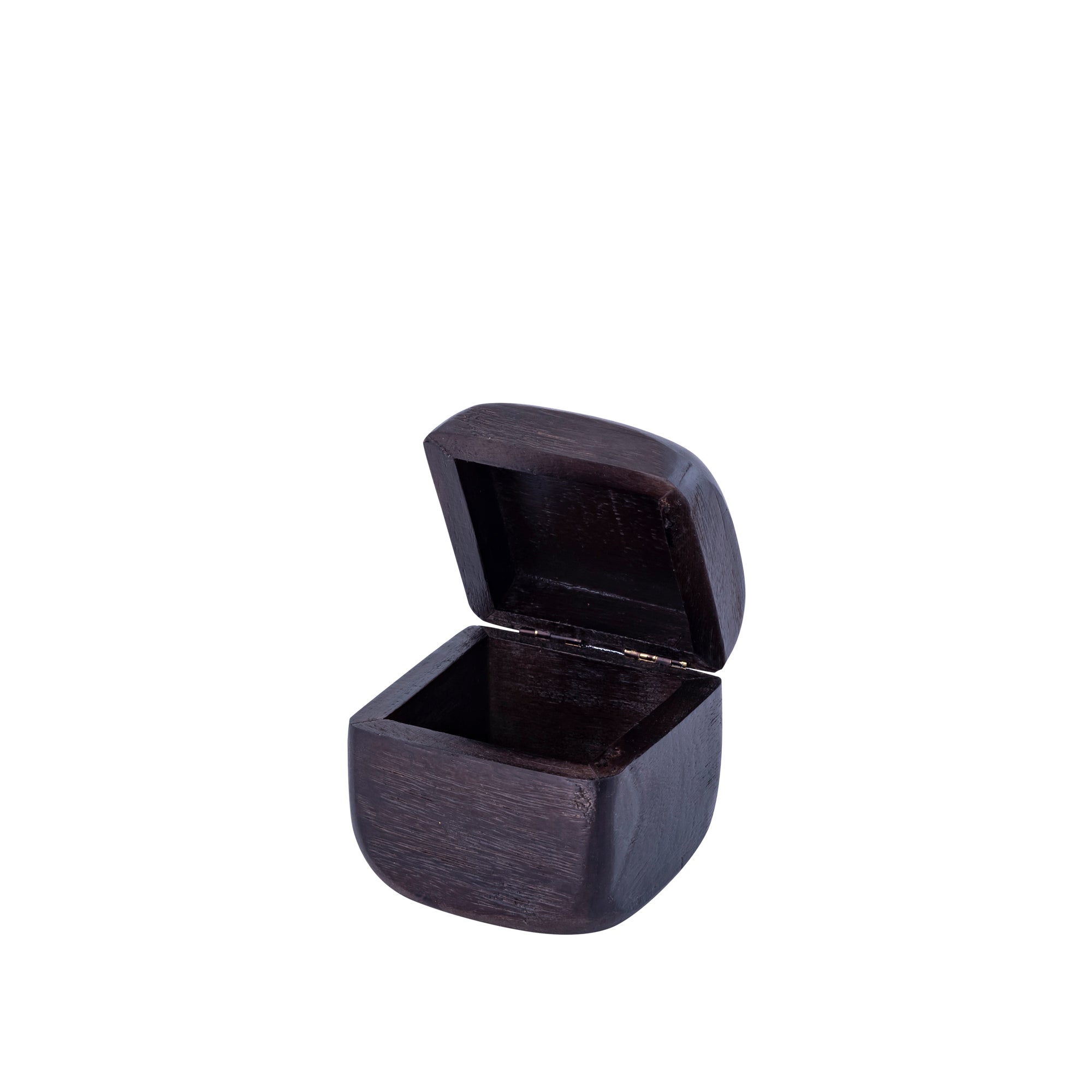 Kiasty Brown mango wood cube shaped storage box S