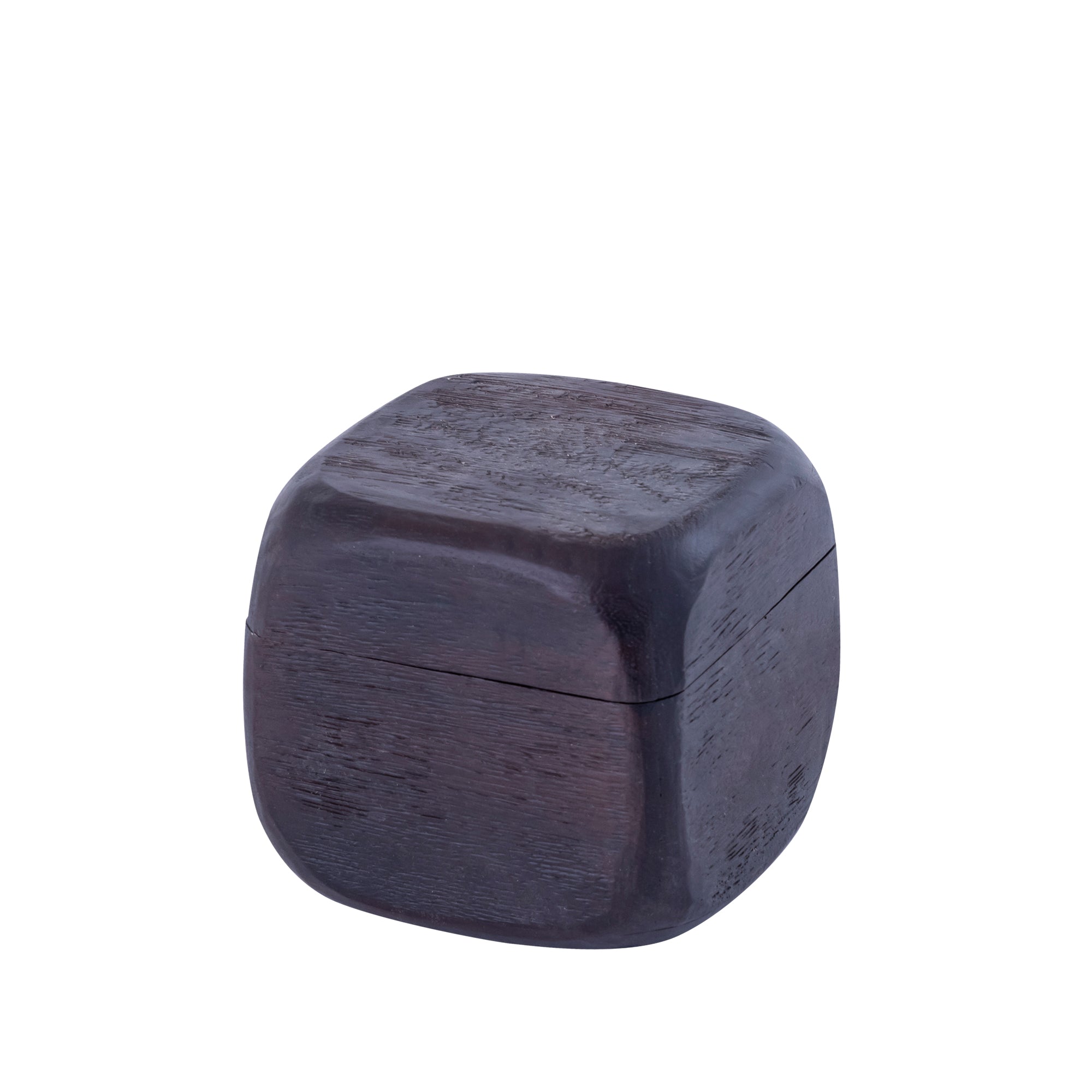 Kiasty Brown mango wood cube shaped storage box M