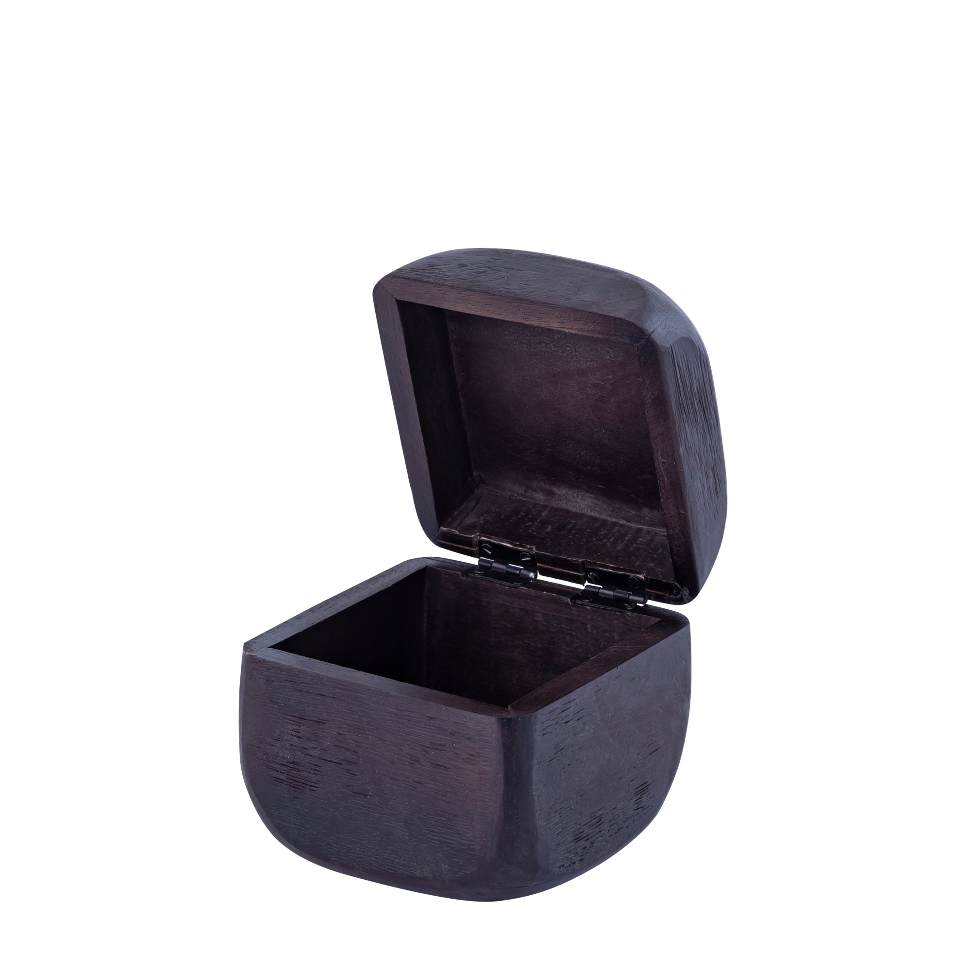 Kiasty Brown mango wood cube shaped storage box M