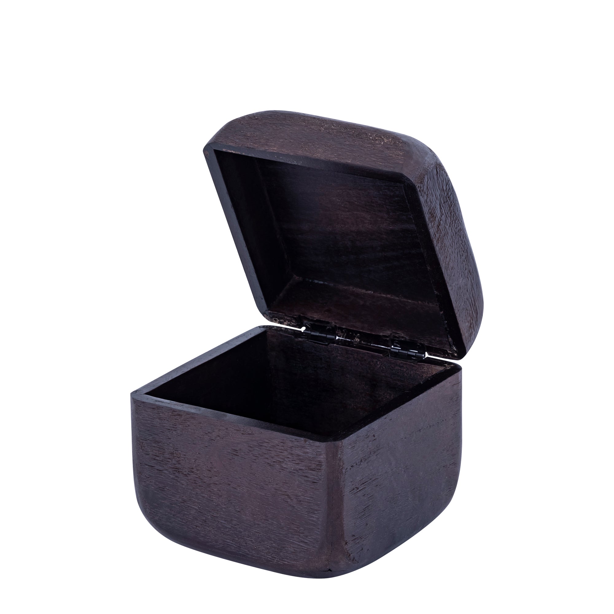 Kiasty Brown mango wood cube shaped storage box L