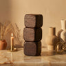 Kiasty Brown mango wood cube shaped storage box L