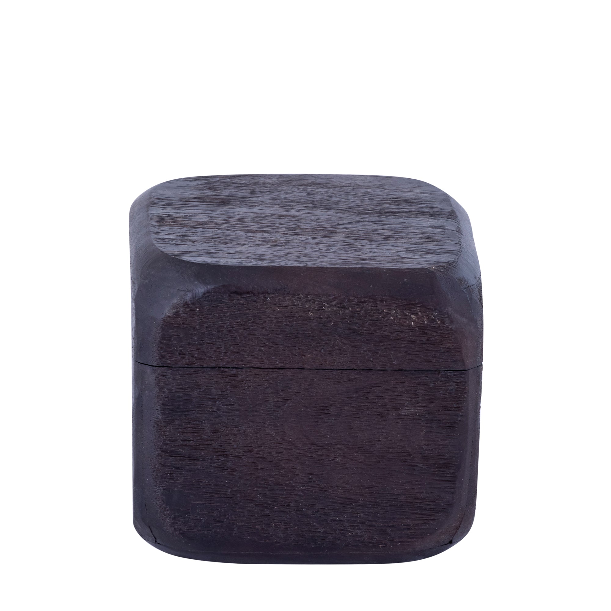 Kiasty Brown mango wood cube shaped storage box L