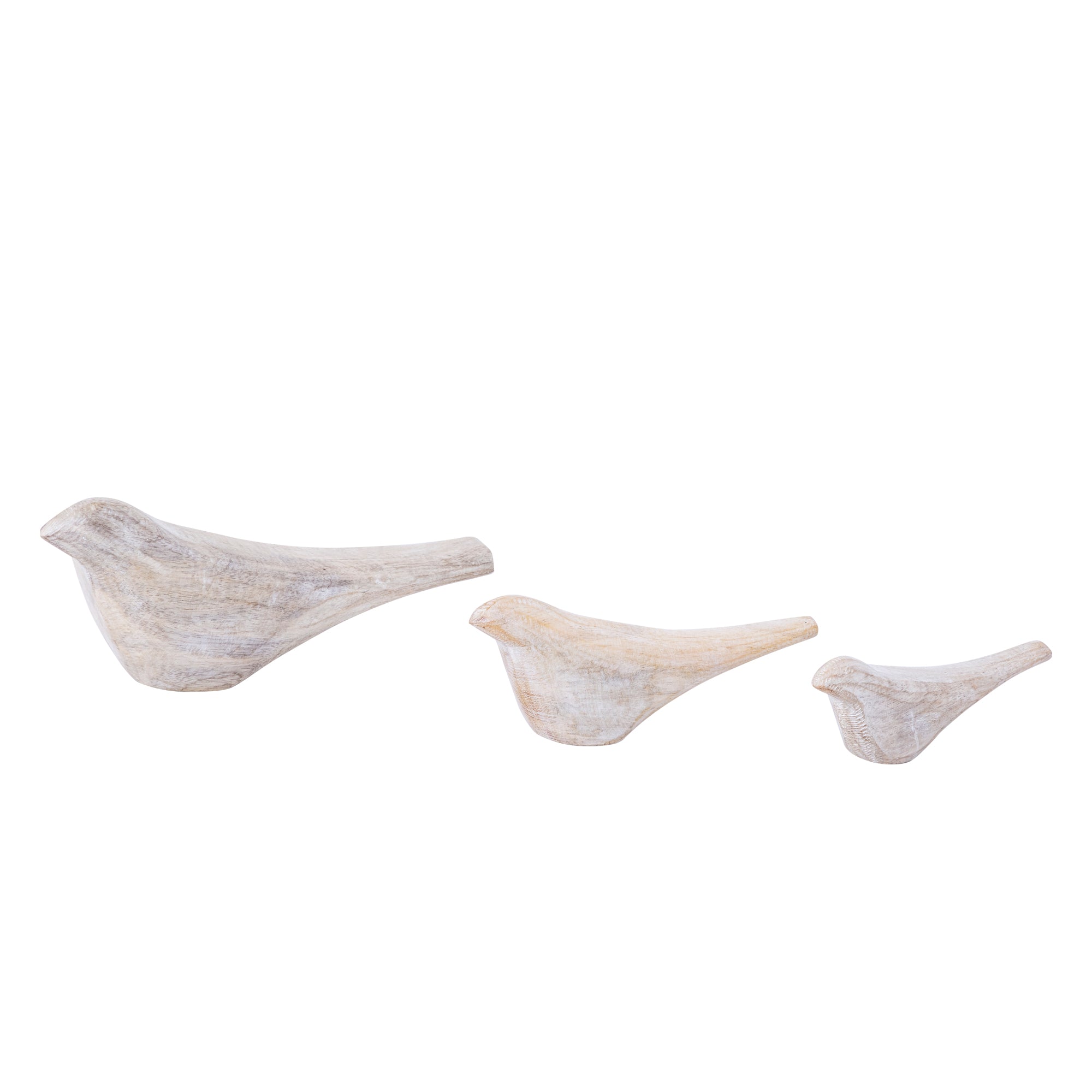 Gracella Light Grey mango wood bird statue L