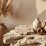 Zaniel Light Grey mango wood flower shaped statueL